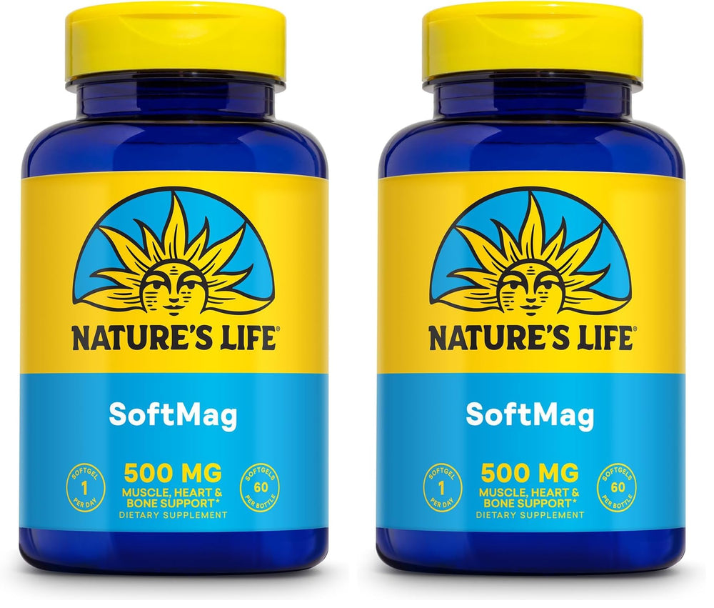 Nature's Life SoftMag bottle for daily magnesium support with easy-to-swallow softgels