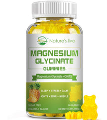 Nature's Live magnesium glycinate gummies bottle for easy daily mood support.