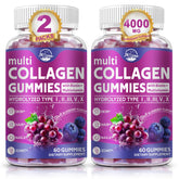 Nature's live Multi Collagen Gummies bottle on a counter highlighting convenient packaging.