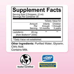 Nature's Nutra Lactoferrin dropper in use for direct oral dosing