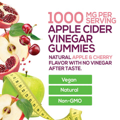 Front view of Nature's Nutrition gummies package highlighting vegan and non-GMO details.