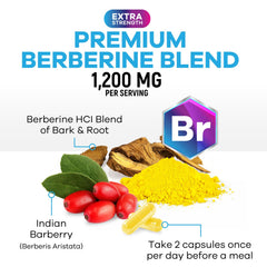 Cápsulas veganas de Nature's Nutrition Berberina HCL Blend, opción vegana para bienestar diario.
