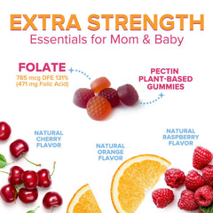 Close-up of gummies highlighting texture and 785mcg potency per bite.