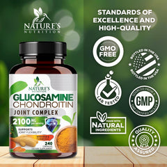 Nature's Nutrition glucosamine chondroitin MSM bottle side view