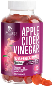 Nature's Nutrition gomitas ACV manzana, paquete, opción conveniente para la digestión diaria.
