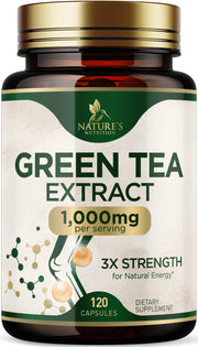 Nature's Nutrition Green Tea Extract Capsules bottle for natural energy support.