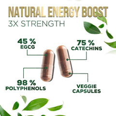 Closeup of Nature's Nutrition Green Tea Extract Capsules 1000 mg capsules