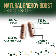 Nature's Nutrition Green Tea Extract capsules label highlighting 1000mg potency.