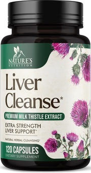 Nature's Nutrition Liver Cleanse bottle front for daily liver support.