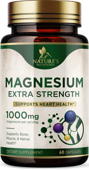 Nature's Nutrition magnesium citrate 1000 mg bottle for daily mineral support.