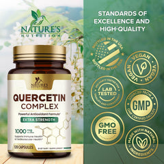 Nature's Nutrition Quercetin bottle front for premium plant-based supplement