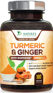 Nature's Nutrition T3 Turmeric Curcumin capsules bottle showcases potent curcuminoids for daily support
