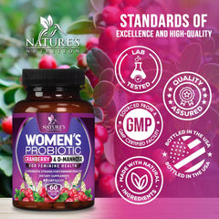 Vegan probiotic capsule label close-up from Nature's Nutrition