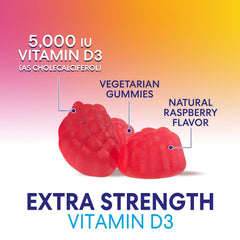 Nature's Nutrition Vitamin D3 gummies berry flavor with 5000 IU per serving.