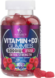 Nature's Nutrition Vitamin D3 gummy bottle for easy daily bone and immune support.