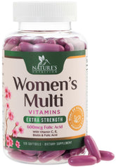Nature's Nutrition women's multivitamin bottle with label, supporting daily wellness and bone health.