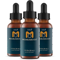 Nature’s NutriWave Mounjaboost bottle shown for a daily dose routine.