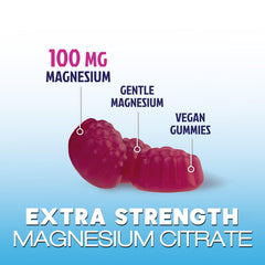 Nature's Peak magnesium citrate gummy bottle label shows vegan, Non-GMO daily support