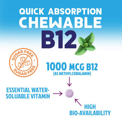 Nature's Peak sublingual B12 tablet dissolving quickly for absorption