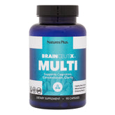 Nature's Plus BrainCeutix bottle pouring capsules for daily cognitive support.