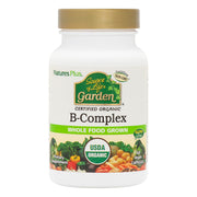 Nature's Plus Source of Life Garden B Complex bottle front with vegan capsules for daily energy support