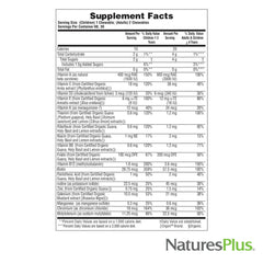 Vitamins and minerals profile in Nature's Plus Source of Life Garden supplement