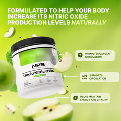 Nature's Pure Blend green apple powder in glass for a refreshing mix