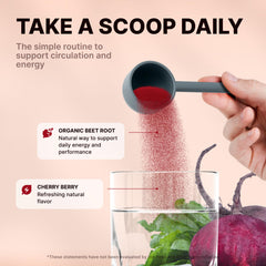 Liquid Beets drink glass illustrating easy mix-in for smoothies or water