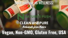 Nature's Push Hawthorn 10:1 label showing potency and vegan formula.