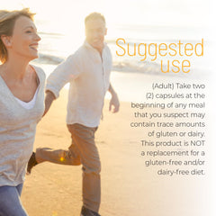 Nature's Secret gluten and dairy digestive aid label on packaging highlights enzyme benefits