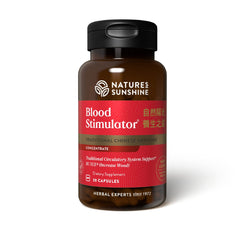 Nature's Sunshine Blood Stimulator bottle shows herbal blend for daily wellness