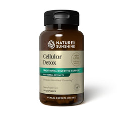 Nature's Sunshine Cellular Detox bottle front showing capsules for daily digestive support