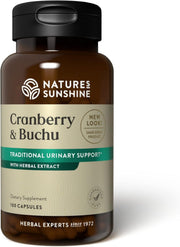 Nature's Sunshine Cranberry & Buchu Concentrate bottle showing quality herbal blend