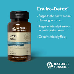 Nature's Sunshine Enviro-Detox bottle top emphasizes secure cap and portability