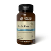 Nature's Sunshine GABA Plus bottle front signaling calm focus for daily use