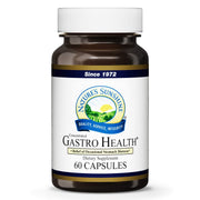 Nature's Sunshine Gastro Health bottle front view, 60 capsules, for occasional heartburn relief.