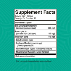 Close view of Nature's Sunshine Immune Stimulator label with ingredients.