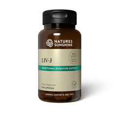 Nature's Sunshine LIV-J bottle front view for daily digestive support.