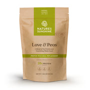 Nature's Sunshine Love and Peas bag front view, plant-based protein per serving.