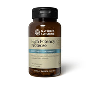 Nature's Sunshine protease capsules bottle showing digestion support packaging