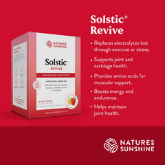 Solstic Revive nutrition label close-up highlighting vitamins and minerals