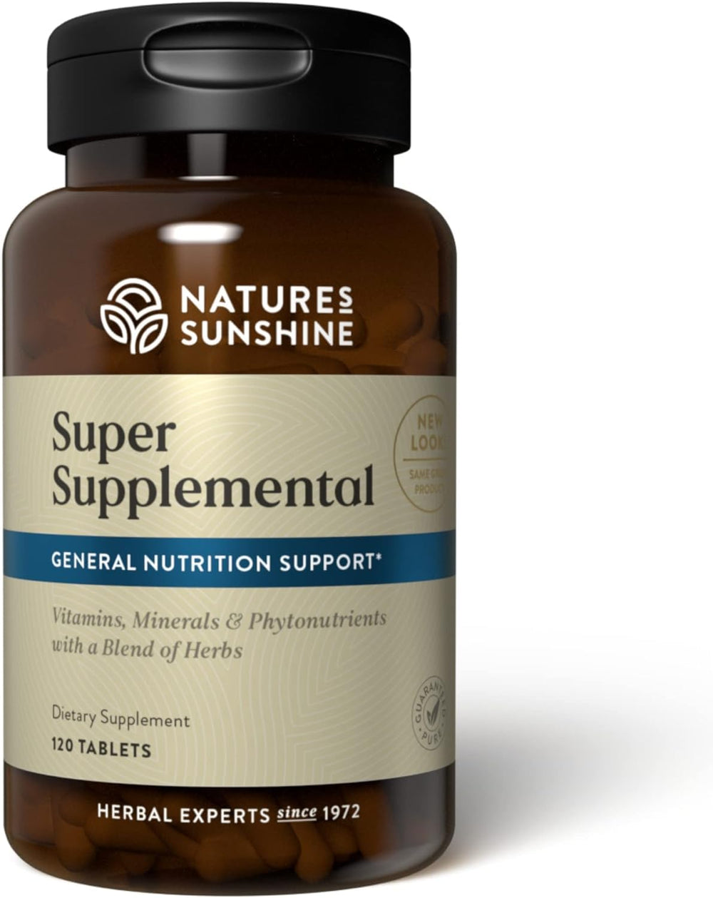 Nature's Sunshine Super Supplemental tablets front view for daily wellness support.