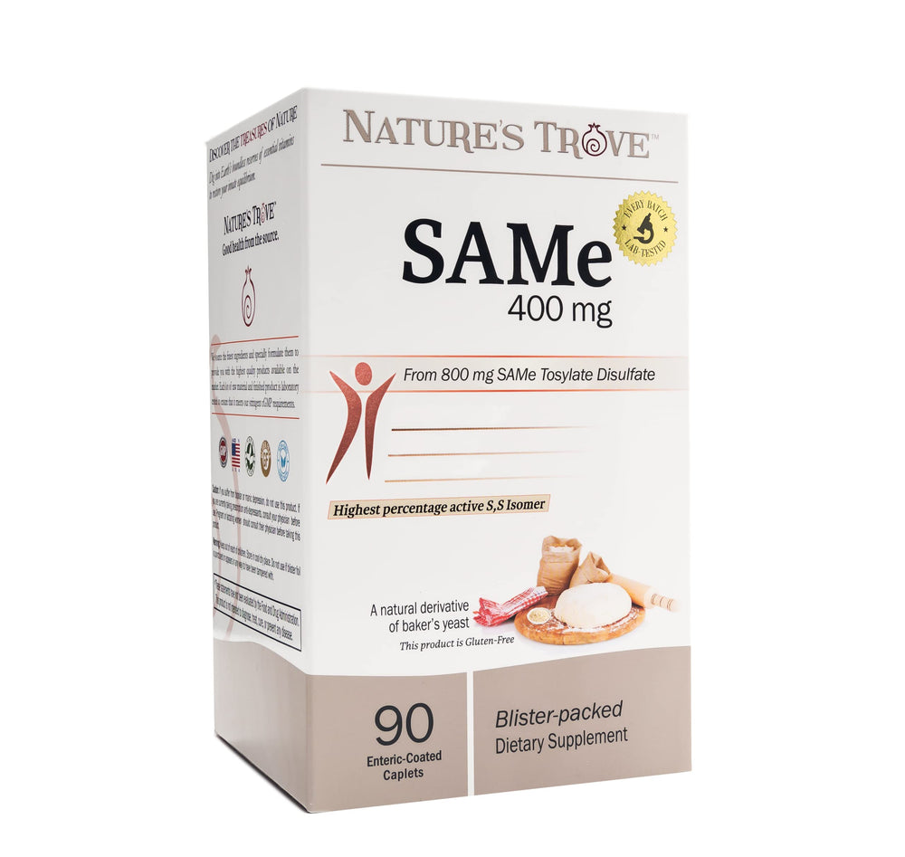Nature's Trove SAM-e 400mg bottle for daily joint support.