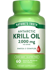 Nature's Truth Antarctic Krill Oil bottle—daily omega-3 source for wellness.