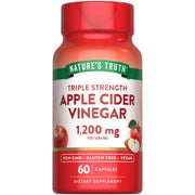 Nature's Truth Apple Cider Vinegar veggie capsules bottle showcases extra strength formula for daily use.
