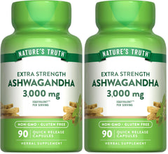 Nature's Truth Ashwagandha capsules bottle front view for daily wellness support.