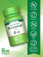 Nature's Truth B-Complex packaging front emphasizes quality and transparency.