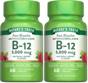 Nature's Truth B12 5000 mcg tablet in natural berry flavor for daily support.