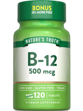 Nature's Truth B12 500 mcg bottle front view for easy daily supplementation