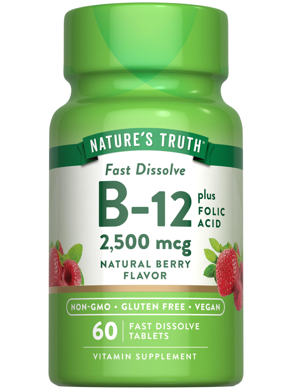 Nature's Truth B12 berry-flavor tablet ready for daily use